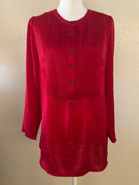 Coldwater Creek. Tuxedo-style Tunic. Red.